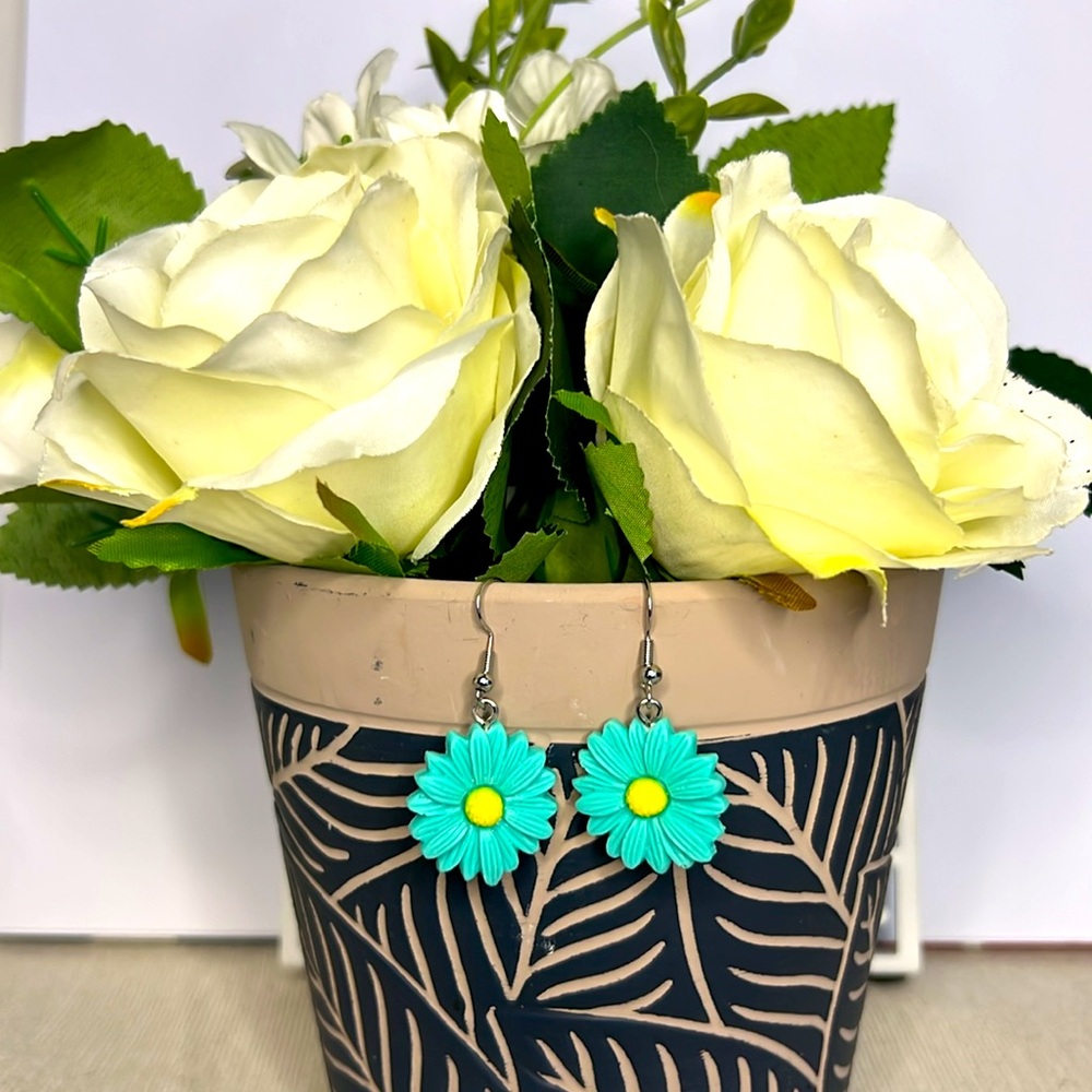 Turquoise Flower Earrings
